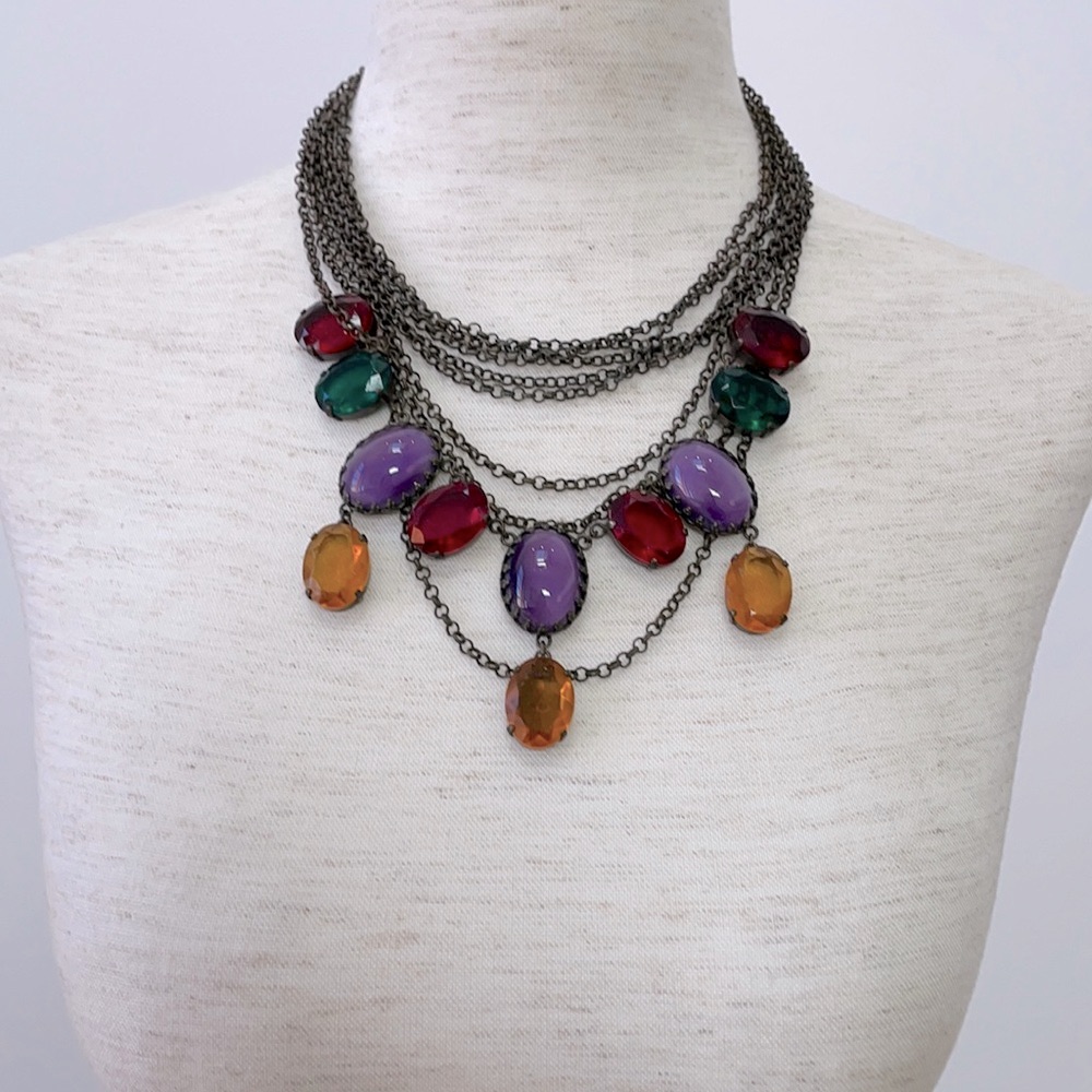 Diana Broussard Vintage Layered Jewel Necklace, image size:1000x1000